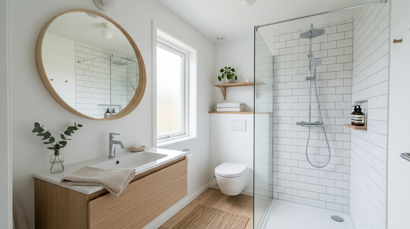 Add vertical storage so the floor stays clear